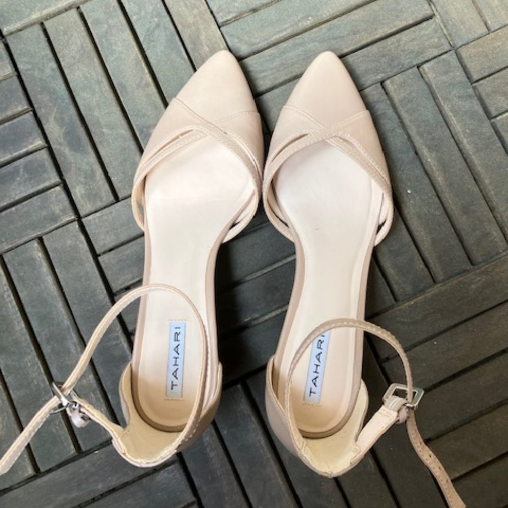 Tahari Ankle-Strap Wedge Pump Sandal (Size 7.5)